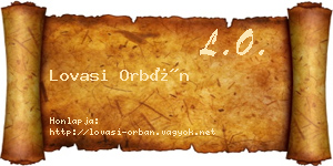 Lovasi Orbán névjegykártya